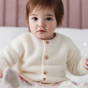 Pumpkin Patch | Cream 4 Button Knit Cardigan | Size 12-18 Months